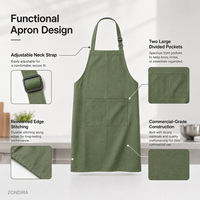 Tablier de cuisine Sage 240 GSM, tablier de chef professionnel pour restaurant, lavable, réutilisable, durable, robuste, 2 poches, logo personnalisé