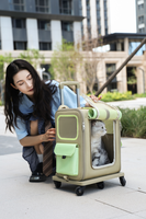 Sac à dos moderne en nylon respirant et portable pour petits animaux : hamster, petaur d'asie, chipmunk – Idéal pour les sorties