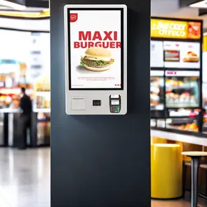 Wall Mount tự dịch vụ đặt hàng nhà hàng <span class=keywords><strong>kiosk</strong></span> màn hình cảm ứng thanh toán kiốt tự thanh toán <span class=keywords><strong>kiosk</strong></span> Máy thanh toán thẻ máy - Product Image 1