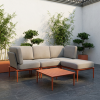 Ensemble de meubles d'extérieur modernes en aluminium moulé, confortables, pliables, imperméables, écologiques, durables et portables pour la maison