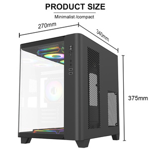 Cong Glass PC trường hợp Micro ATX trường hợp PC Tủ mATX PC trường hợp Gamer tủ máy tính Vỏ máy tính chơi game máy tính để bàn khung gầm - Product Image 4
