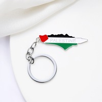 Fabricante al por mayor artesanías de Metal personalizadas Palestina llavero mapa libre Palestina llavero