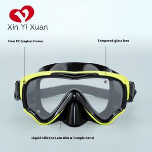 Masque de plongée étanche et anti-buée modèle 2025 avec lunettes et tuba en matériau PC pour enfants, utilisation en surface - Product Image 2