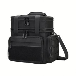 Sac isotherme tactique noir grand format pour le déjeuner, étanche et anti-fuite, idéal pour la restauration collective - Product Image 1
