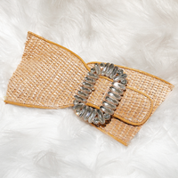 Nouvelle Collection 2025 – Tige de Chaussure Semi-Finie en Paille Tressée avec Strass, Respirante et Durable, pour Sandales Femme – Vente en Gros