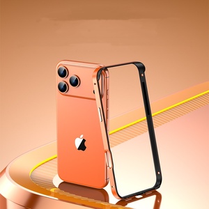 Pour iPhone 17 Pro Max <span class=keywords><strong>nu</strong></span> <span class=keywords><strong>dos</strong></span> <span class=keywords><strong>nu</strong></span> coque de téléphone pour iPhone 17Air 16 15 cadre en métal Anti chute coque de Protection de téléphone couverture de téléphone - Product Image 1