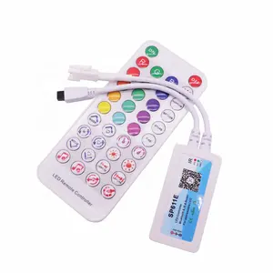 ฟันสีฟ้า SceneX WS2811 WS2812 แอดเดรส LED Strip DC5V 12V 24V SP611E เพลง App IR 38 ปุ่ม LED Controller