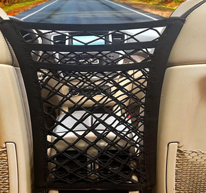 3-Lớp Ghế Xe Tổ Chức Với Mạng Lưới An Toàn & Hàng Hóa Túi Lưu Trữ Con Chó Cách Ly Trở Lại Chỗ Ngồi <span class=keywords><strong>Net</strong></span> Với Móc Tùy Chỉnh Cắt Dịch Vụ - Product Image 1