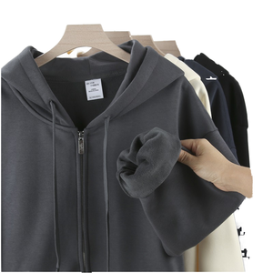 High Quality 100% Cotton Fleece-<b>Lined</b> Men's Zip-Up <b>Hoodie</b> with Soft Warm Interior, Drawstring Hood and Custom Branding - Product Image 1