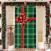 Housse de porte de Noël, bannière suspendue d'hiver en aquarelle, bonhomme de neige, cadeau, décoration de porte d'entrée intérieure/extérieure, décorations de fêtes personnalisables