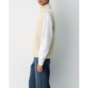 FOXA Womens Fleece <b>Vest</b> Oversized Zip Front Warm Fall Winter Outerwear With Pockets Lightweight Mockneck <b>Top</b> - Product Image 3