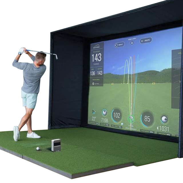 Commercial Indoor Golf Simulation System Portable ABS Smart Projection Golf Simulator Room Real Interactive Golf Shopping Malls