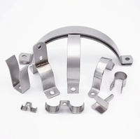 Supports de carrelage en acier inoxydable, style bobine industrielle, pour murs de fond en marbre et pierre, à point de fixation courbé