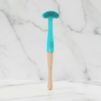 Grattoir à langue en bois et silicone, brosse de nettoyage buccal à usage domestique, modèle ACC-148, logo personnalisé, vente en gros, fabrication directe usine