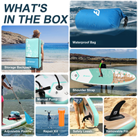 Planche de SUP gonflable pliable avec sac à dos et pompe à gonflage rapide pour le camping, les excursions à la plage et les aventures en plein air
