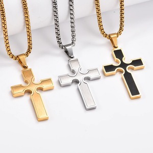 Collar con Colgante de Cruz en Color Plata/Oro, Estilo Hip Hop, Amuleto Religioso, para Hombre y Mujer, Regalo de Joyería - Product Image 2