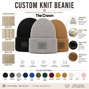 Bonnet tricoté personnalisé de haute qualité avec oreilles de chat, mignon, à revers, avec pompon, chaud pour l'hiver, rayé noir et gris, unisexe, vente en gros - Product Image 6