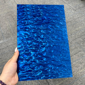 แผ่นอะคริลิคหล่อแบบลายน้ำสีฟ้าขนาด 3 มม. 8x12 นิ้ว 12x12 นิ้ว แผ่น PMMA สำหรับตกแต่ง ตัดด้วยเลเซอร์ สำหรับงานเฟอร์นิเจอร์ งานฝีมือ DIY แผ่นป้องกันกีตาร์ - Product Image 5