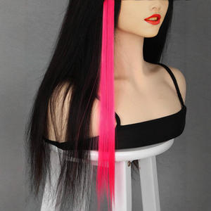 Extensions de cheveux synthétiques roses, 20 pouces, fibres Kanekalon droites, paquet de 5 pièces pour femmes, Cosplay - Product Image 3