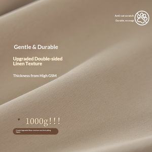 Tende di Lusso Moderne a Doppio Strato in Ciniglia dello Stesso Colore, Stile Crema, Ombreggiatura Totale, per Soggiorno e Camera da Letto, Shaoxing - Product Image 2