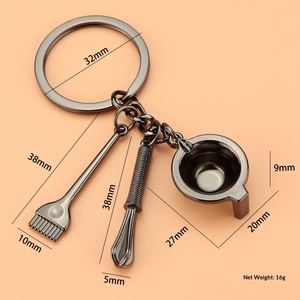 Juego de tres piezas de tazas para champú y tinte de cabello con diseño de dibujos animados, creativo y superventas transfronterizo, que incluye agitador, mini cuchara y llavero colgante pequeño - Product Image 4