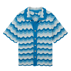 Logo della moda maschile personalizzato maglia maglia maglia sottile scavato per Polo per il maglione della camicia uncinetto estivo per la primavera - Product Image 4