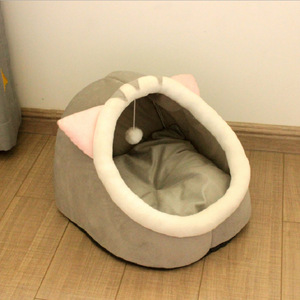 Quatre saisons universel semi-fermé enveloppé mignon chat litière net célébrité chat litière chenil hiver chaud chenil litière pour animaux de compagnie - Product Image 6