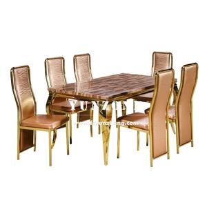 <span class=keywords><strong>Table</strong></span> à <span class=keywords><strong>manger</strong></span> moderne classique avec plateau <span class=keywords><strong>en</strong></span> <span class=keywords><strong>verre</strong></span> trempé, cadre <span class=keywords><strong>en</strong></span> acier inoxydable durable, or/argent, rectangle, meubles <span class=keywords><strong>pour</strong></span> la maison - Product Image 5