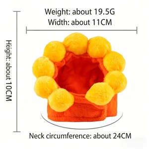 Chapeau pour animaux de compagnie motif tournesol mignon, réglable, en peluche douce, pour chats et petits chiens, confortable, <span class=keywords><strong>accessoire</strong></span> photo, accessoires pour animaux de compagnie - Product Image 3