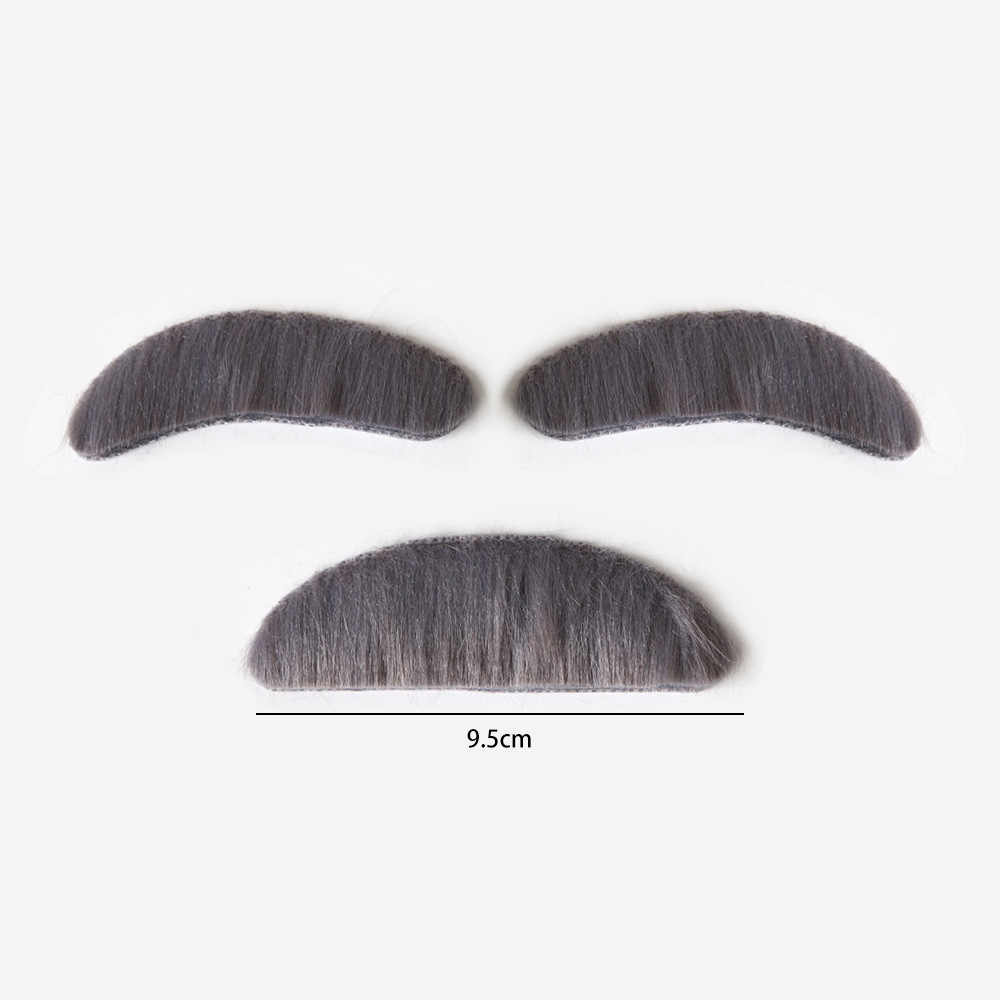 3 ensembles de barbe gris foncé