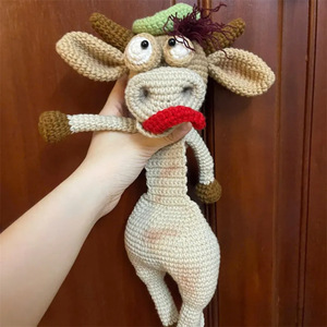 Làm bằng tay hài hước phim hoạt hình động vật cửa dừng dễ thương màu hồng Chuột doorstopper mới lạ trang trí nội thất thủ công dệt kim cửa chủ mục Quà Tặng - Product Image 5