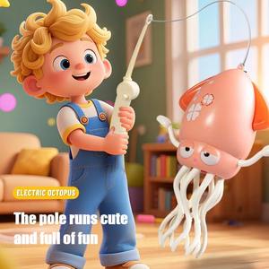Jouets pieuvre électriques à induction, dansants, avec évitement d'obstacles lumineux, simulation interactive de calmar rampant avec musique et lumières - Product Image 5