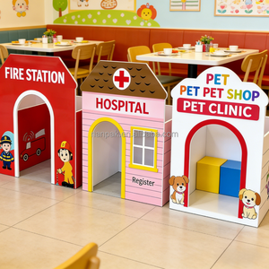 Estación de Bomberos de Madera Desmontable Nanpak, Hospital Veterinario, Equipo de Juegos Interior/Exterior para 2-5 Niños, Casa de Juego de Roles, Cafetería - Product Image 1