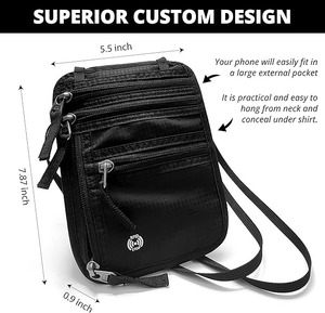 Portefeuille de cou multifonctionnel en nylon imperméable de style national, personnalisable, portable, pour les voyages, toutes saisons, organiseur de passeport - Product Image 2