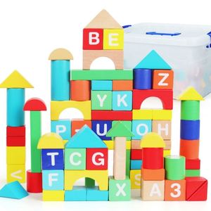 80Pcs English Abc Letter Learning Environmental Paint Wooden <b>Building</b> <b>Blocks</b> for Kids - Product Image 6