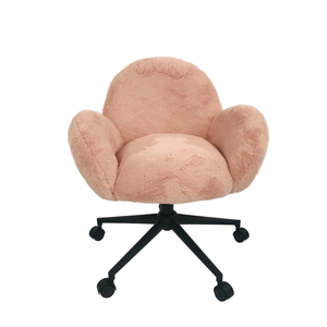 Moderne Creme Faux Schaf Haut Pelz Stoff Home Office Stuhl Stilvolle Make-up Stuhl - Product Image 5