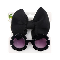 New Baby Soft Elastic Pure Color Headband Toy Sunglasses Set Fashion Radiation Resistant Children's Glasses Combination