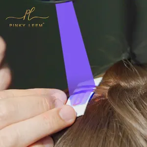 Pinky leem lampu ekstensi rambut semi alami, lihgt uv kualitas terbaik, lampu ekstensi rambut palsu, lampu uv led untuk rambut rontok