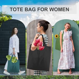 Sacs en polyester non tissé légers et pliables, sacs en nylon ripstop réutilisables, sac de shopping pliable en Oxford imperméable avec petite pochette - Product Image 6