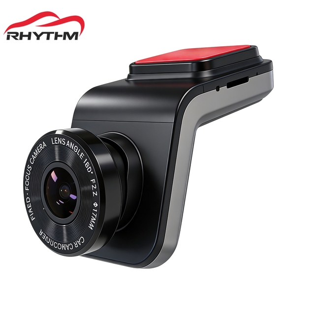 Rhythm Sleek 140° Wide Angle Front Dash Cam 1080P Hd Adas Night Vision Usb For Android Car