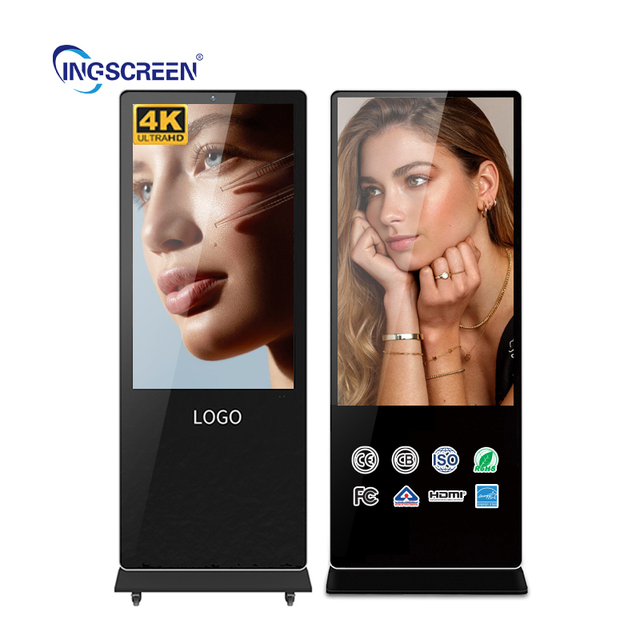 INGSCREEN Remote Content Management System Touchscreen Animation LCD Billboard Floor Stand 300 Nit Brightness for Airport