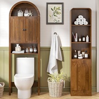 Meuble de rangement arqué moderne du milieu du siècle pour toilettes, étagère de salle de bain compacte à 4 niveaux, organisateur de placard