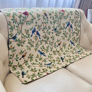 Nouveau design Tissu jacquard tissé teint <span class=keywords><strong>en</strong></span> fil, grammage lourd 330 g/m², motif floral et oiseaux verts pour sacs, ameublement et textiles de maison - Product Image 4