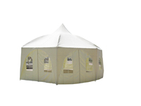Carpa Hexagonal para Fiestas, 240 g/m², PVC y Poliéster, Tubo de Acero de 32 mm, Paredes Laterales Modulares, Gazebo para Eventos en Todo Tipo de Clima, para Jardín