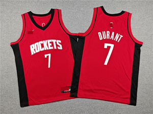 Camiseta de baloncesto Houston para hombre y jóvenes con costuras, número 7 #   <span class=keywords><strong>Durant</strong></span> 28 # Sengun 1 # Thompson 34 # Camiseta de Baloncesto Estadounidense Olajuwon - Product Image 3