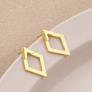 Pendientes de Aro con Forma de Diamante, Diseño Creativo y Simple, para Mujer, Joyería Femenina - Product Image 4