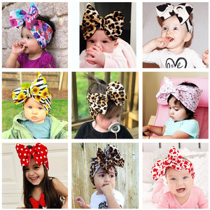 Children's Hair Accessories Wide Hair Band <strong>Baby</strong> Headgear <strong>Headband</strong> DIY Fabric Spendex Sweet Style <strong>Big</strong> Bow Head Flower Printing - Product Image 6