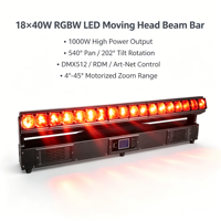 Lampu Panggung LED Pixel Moving Head Yinuo High Power 1000W DMX512 Control Matrix 18x40W RGBW 4in1 Zoom Wash untuk Klub Malam & Disko DJ