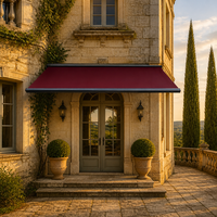Auvent rétractable de 4 m, cassette intégrale, motorisé, en aluminium, imperméable, coupe-vent, pare-soleil, pour balcon, terrasse, patio