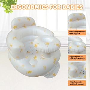New Upgrade Plush PVC Inflatable Baby Shower Chair Animal Design for Learning to Sit up for Home Bedroom School Gym Outdoor Use - Product Image 4